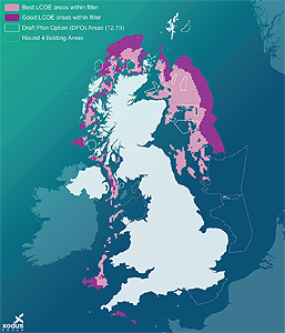 Figure 1: The predicted ‘gold mines’ of floating offshore wind